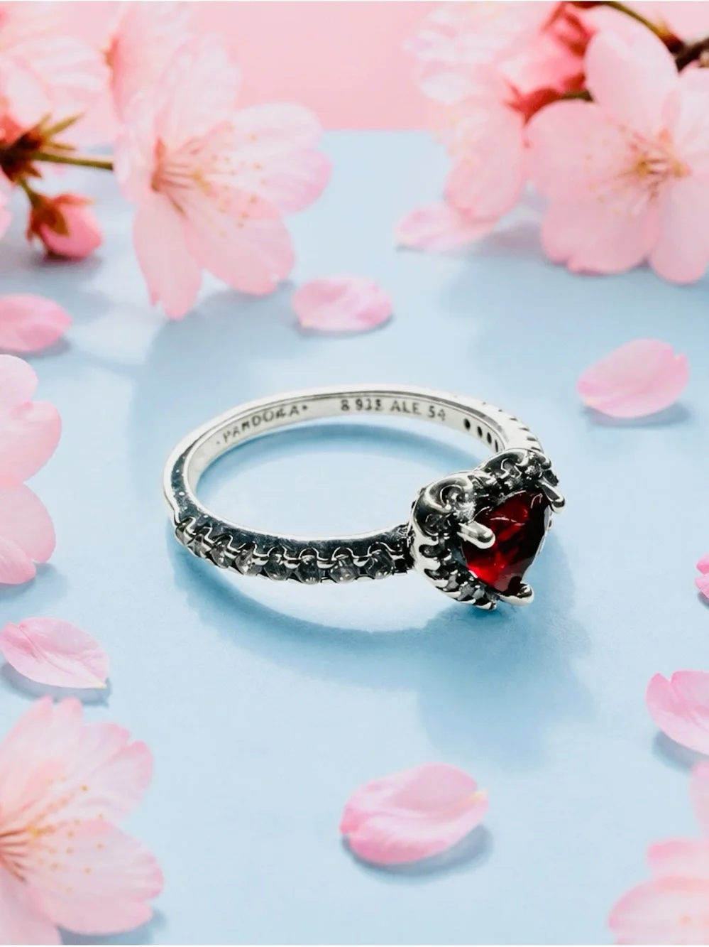 Sterling Silver Heart Ring with Red Gem new wit out tag size 7